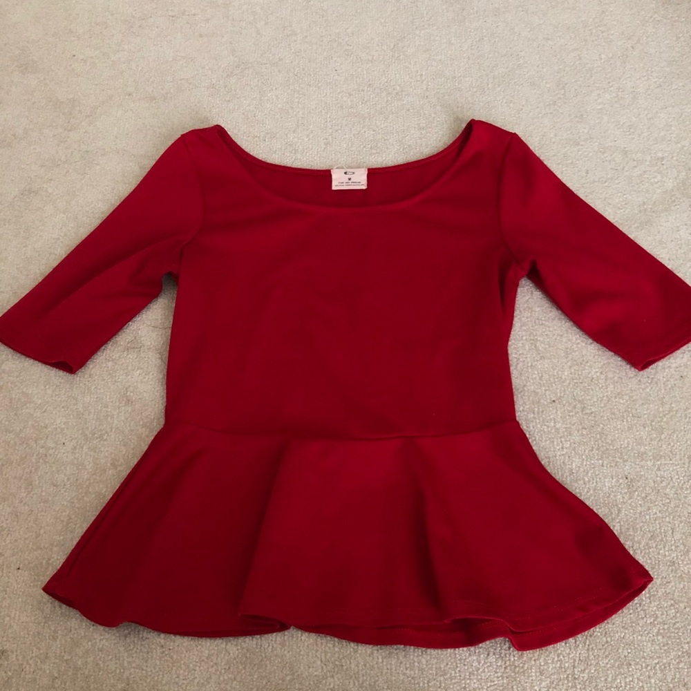 Urban outfitters red peplum top size M